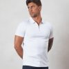 Men BELIER Polo Shirts | Premium Zip Polo White