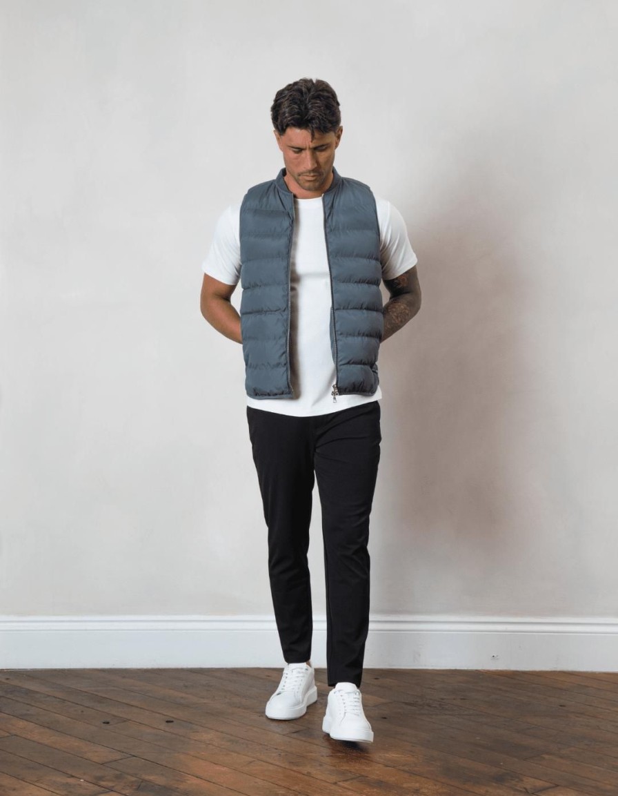 Men BELIER Jackets & Gilets | Hybrid Gilet Slate Grey