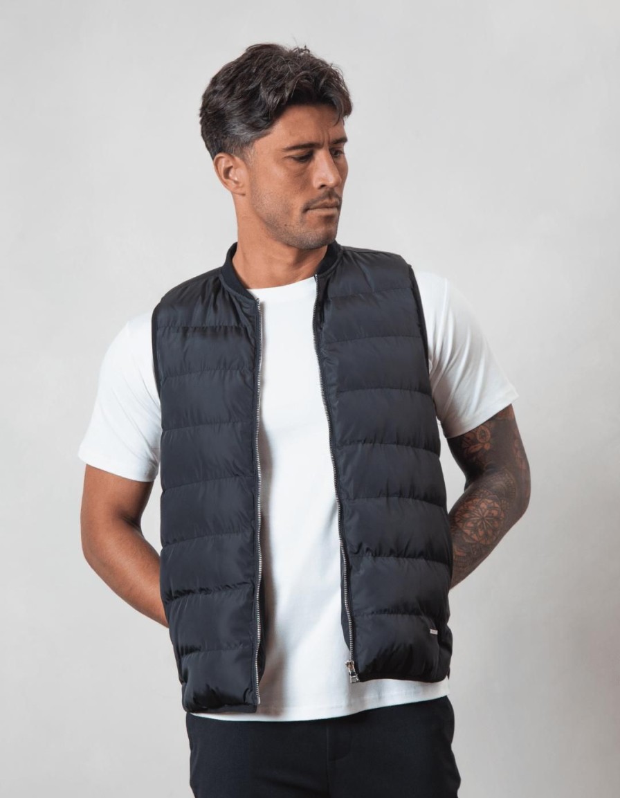 Men BELIER Jackets & Gilets | Hybrid Gilet Black