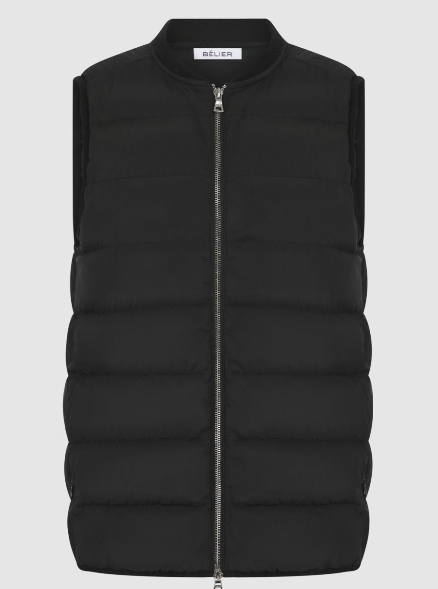 Men BELIER Jackets & Gilets | Hybrid Gilet Black