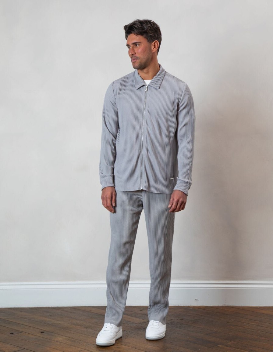 Men BELIER Shirts | Pleated Overshirt Grey