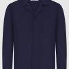 Men BELIER Shirts | Linen L/S Shirt Navy