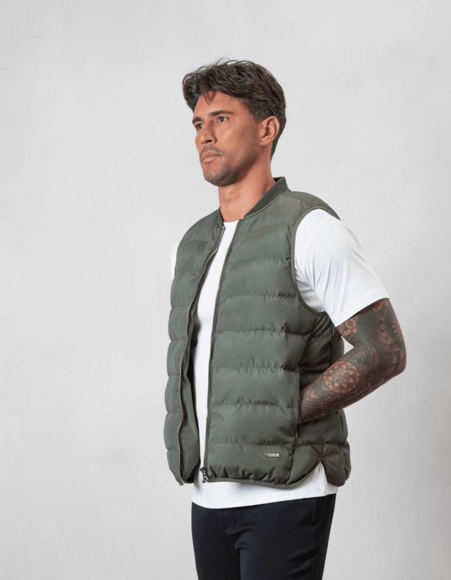 Men BELIER Jackets & Gilets | Hybrid Gilet Khaki