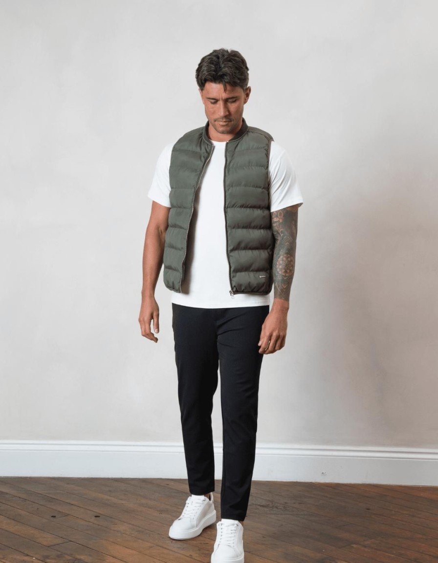 Men BELIER Jackets & Gilets | Hybrid Gilet Khaki