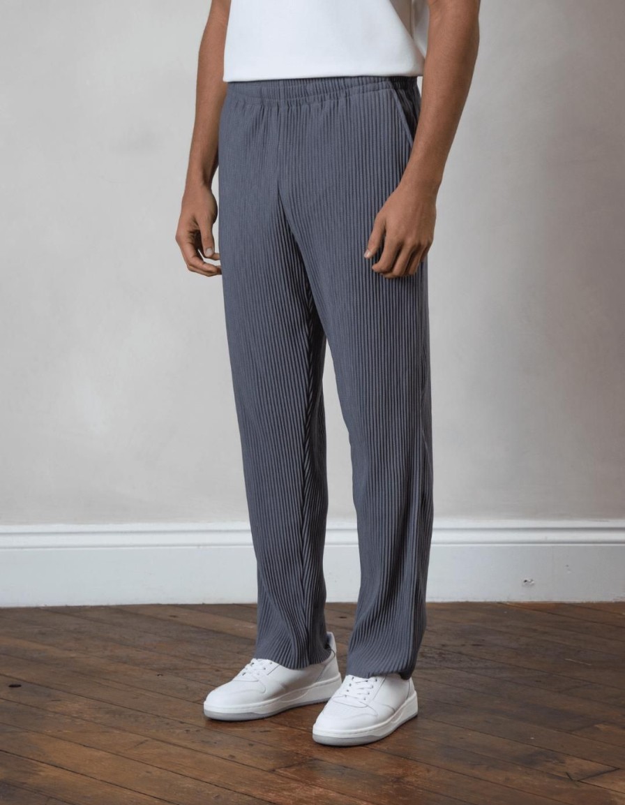 Men BELIER Trousers | Pleated Trouser Slate Grey