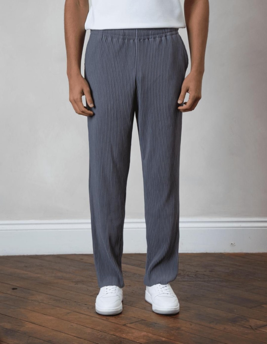 Men BELIER Trousers | Pleated Trouser Slate Grey