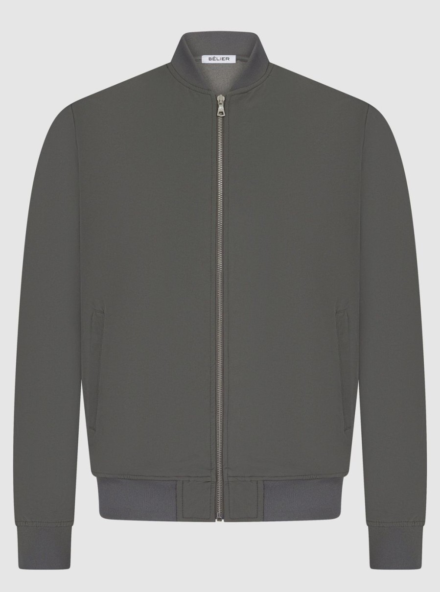 Men BELIER Jackets & Gilets | Traveller Bomber Jacket Slate Grey