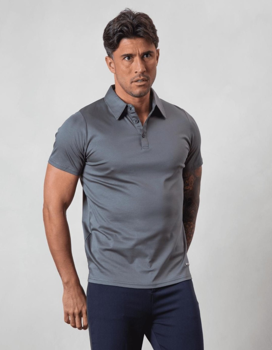 Men BELIER Polo Shirts | Mercerised Polo Grey