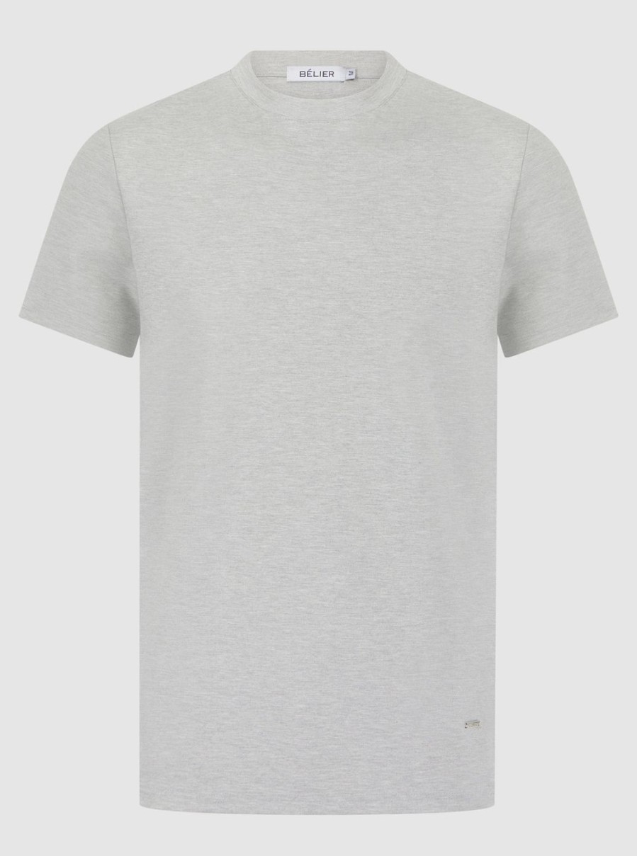 Men BELIER T-Shirts | Premium Plain T-Shirt Grey Marl