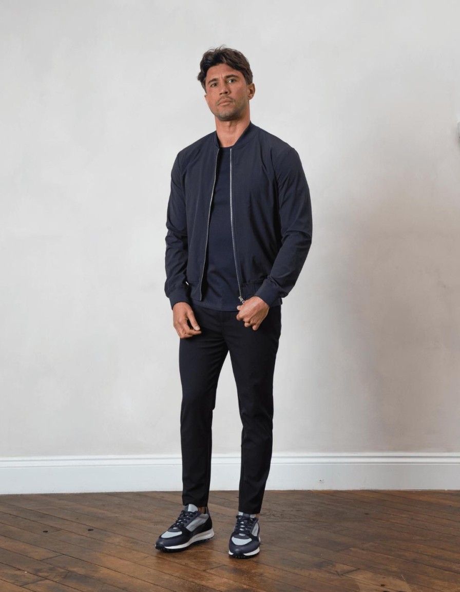 Men BELIER Jackets & Gilets | Traveller Bomber Jacket Navy