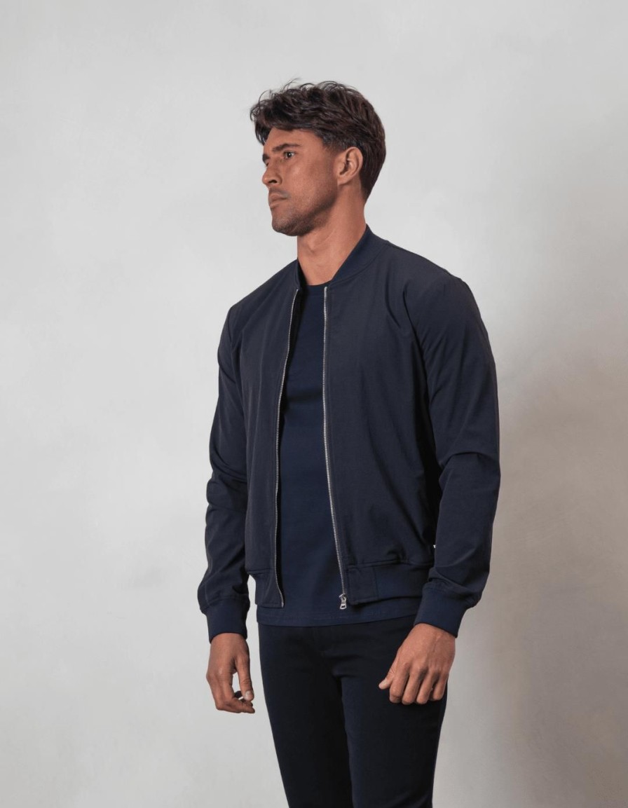 Men BELIER Jackets & Gilets | Traveller Bomber Jacket Navy