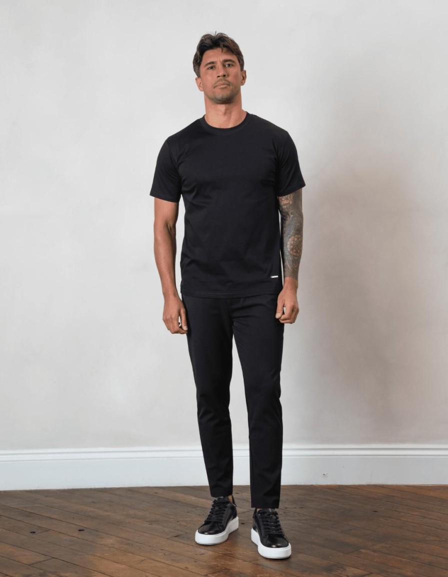 Men BELIER Twinsets | Premium Plain T-Shirt Black