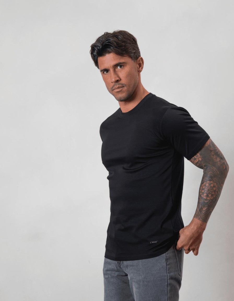 Men BELIER T-Shirts | Mercerised T-Shirt Black