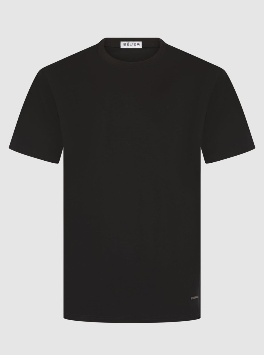 Men BELIER T-Shirts | Mercerised T-Shirt Black