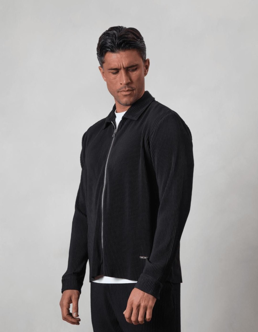 Men BELIER Tracksuits | Pleated Overshirt Black