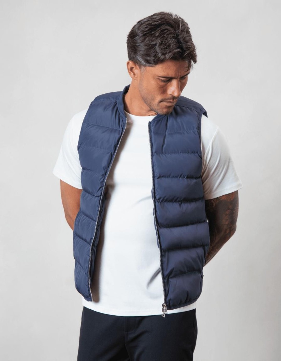 Men BELIER Jackets & Gilets | Hybrid Gilet Navy