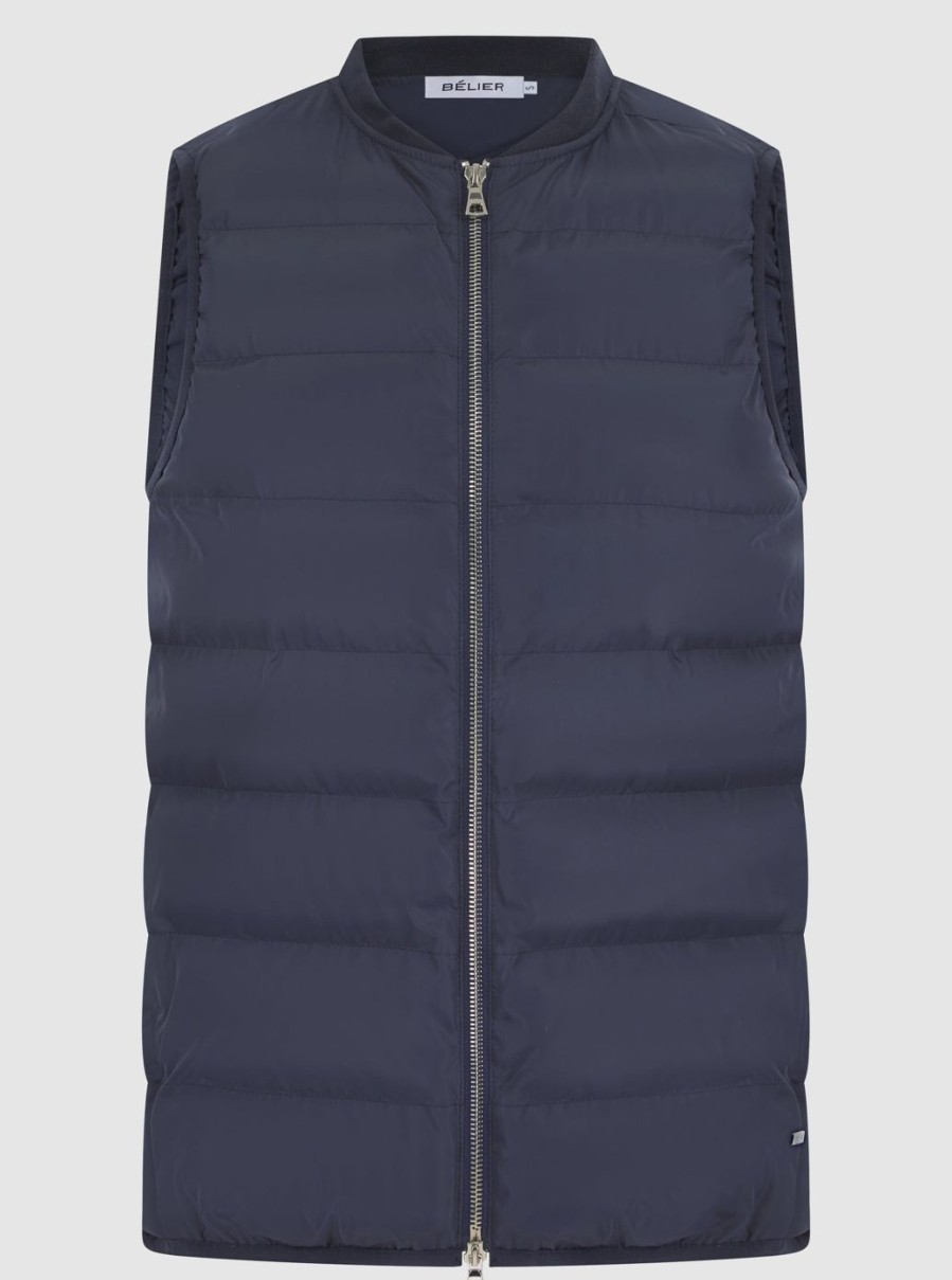 Men BELIER Jackets & Gilets | Hybrid Gilet Navy