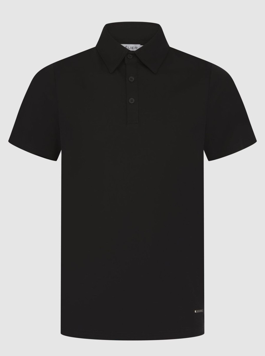 Men BELIER Polo Shirts | Mercerised Polo Black