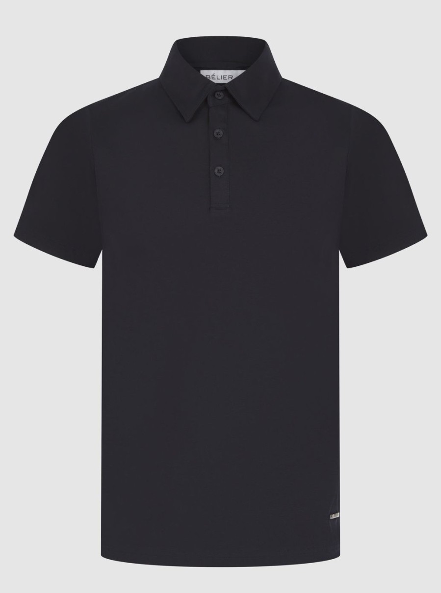 Men BELIER Polo Shirts | Mercerised Polo Navy