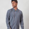 Men BELIER Shirts | Pleated Overshirt Slate Grey