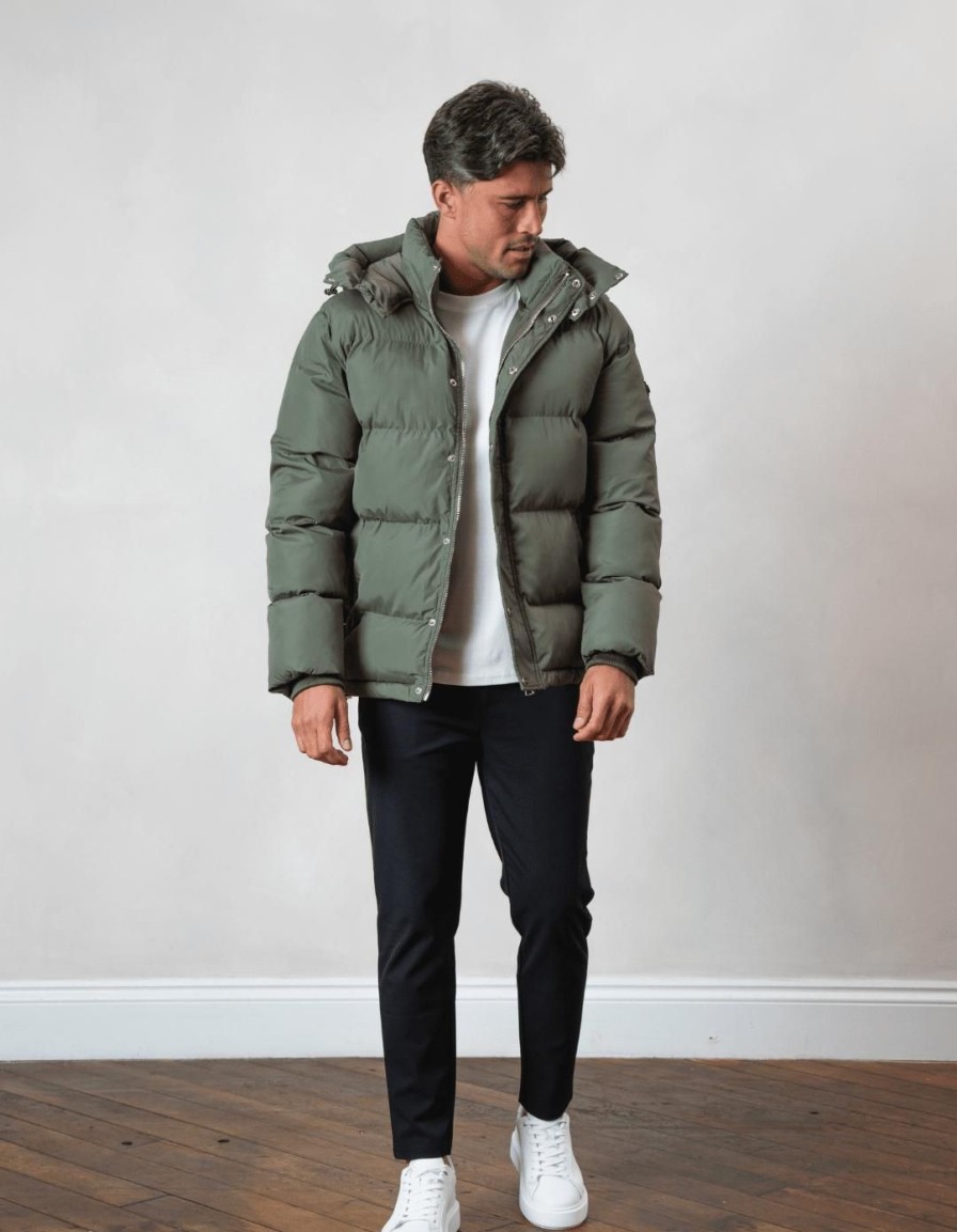 Men BELIER Jackets & Gilets | Puffer Jacket Khaki