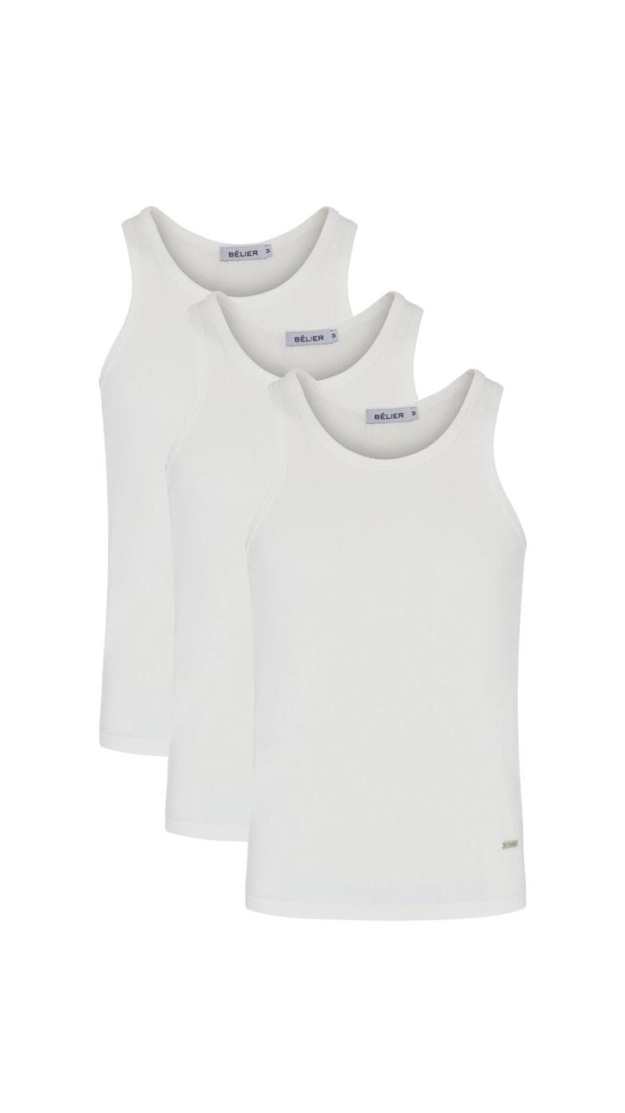 Men BELIER T-Shirts | 3 Pack Vest White