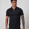 Men BELIER Polo Shirts | Premium Zip Polo Black