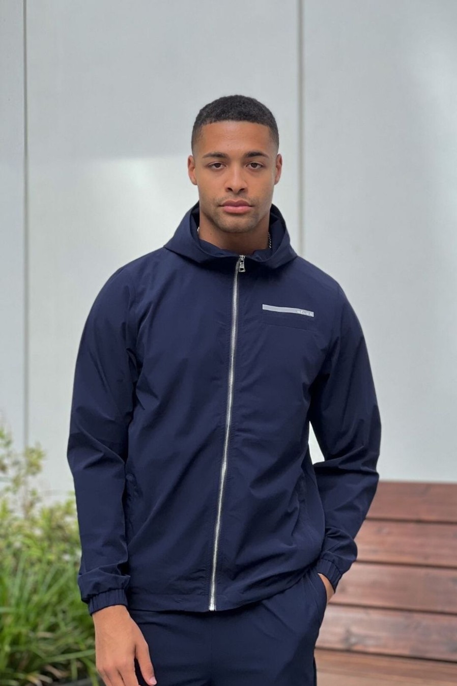 Men BELIER Tracksuits | Hybrid Windbreaker Navy