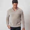 Men BELIER Knitwear | Mohair Open Collar Beige