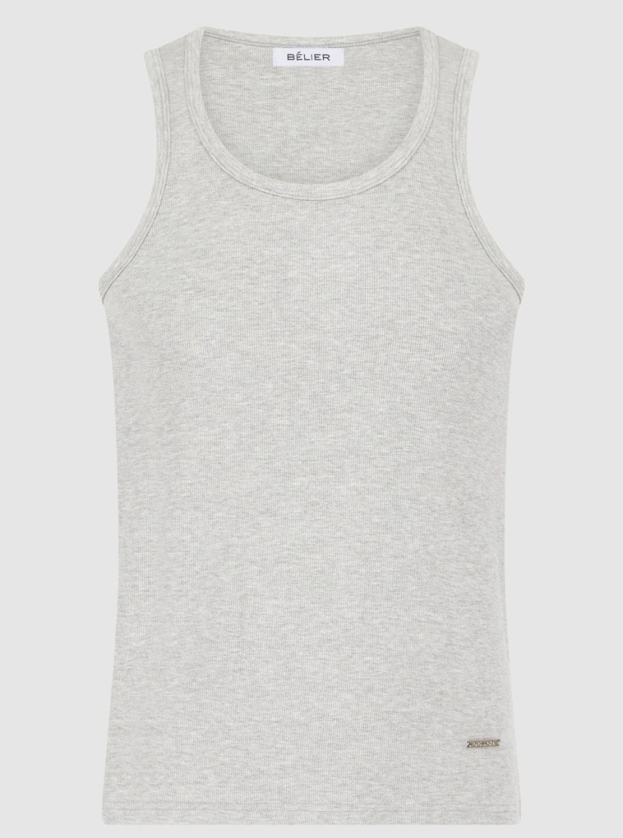 Men BELIER T-Shirts | Ribbed Vest Grey