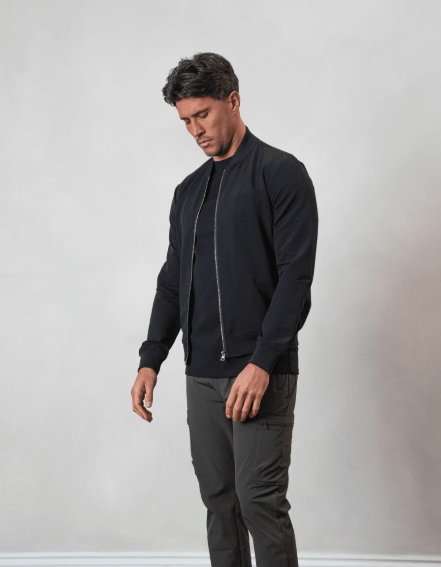 Men BELIER Jackets & Gilets | Traveller Bomber Jacket Black