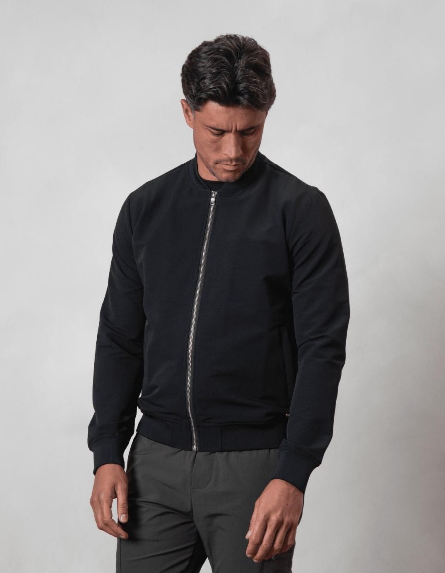 Men BELIER Jackets & Gilets | Traveller Bomber Jacket Black