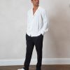 Men BELIER Shirts | Pleated L/S Shirt White