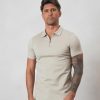 Men BELIER Polo Shirts | Premium Zip Polo Taupe