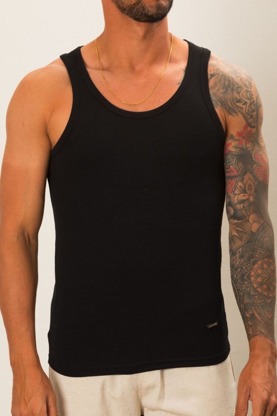 Men BELIER T-Shirts | Ribbed Vest Black