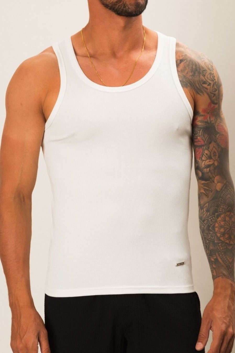 Men BELIER T-Shirts | Ribbed Vest White