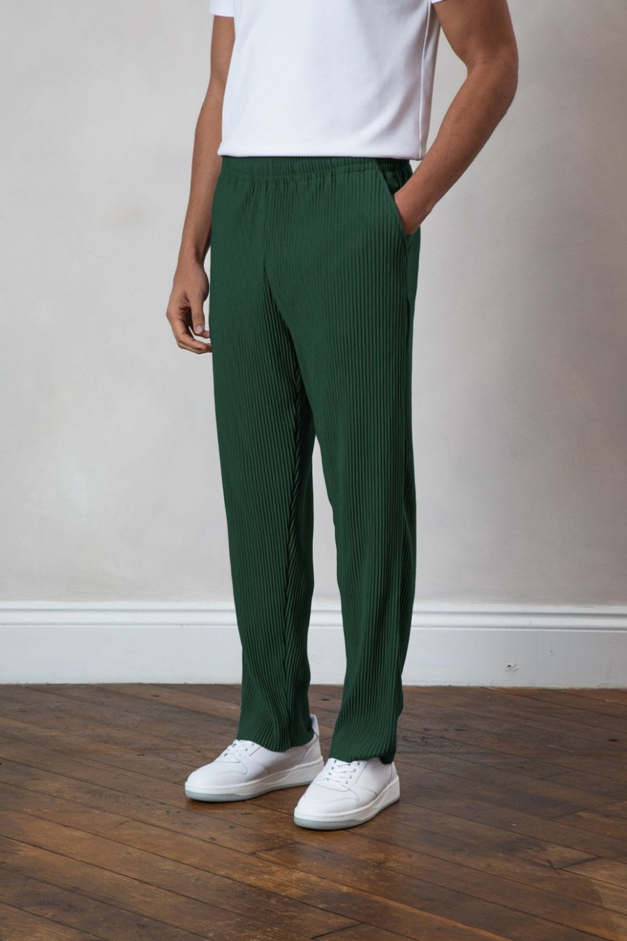 Men BELIER Trousers | Pleated Trouser Dark Green