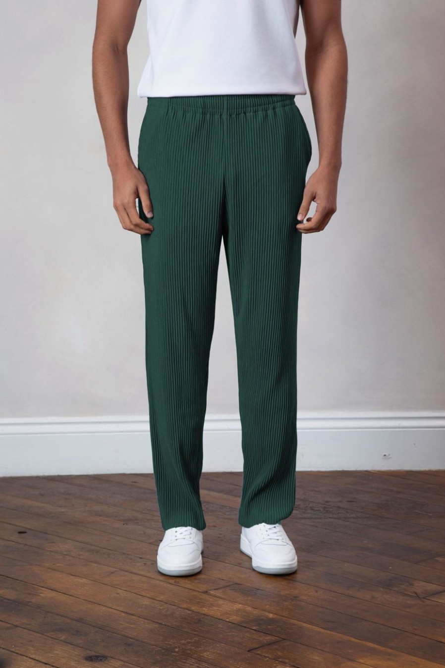 Men BELIER Trousers | Pleated Trouser Dark Green