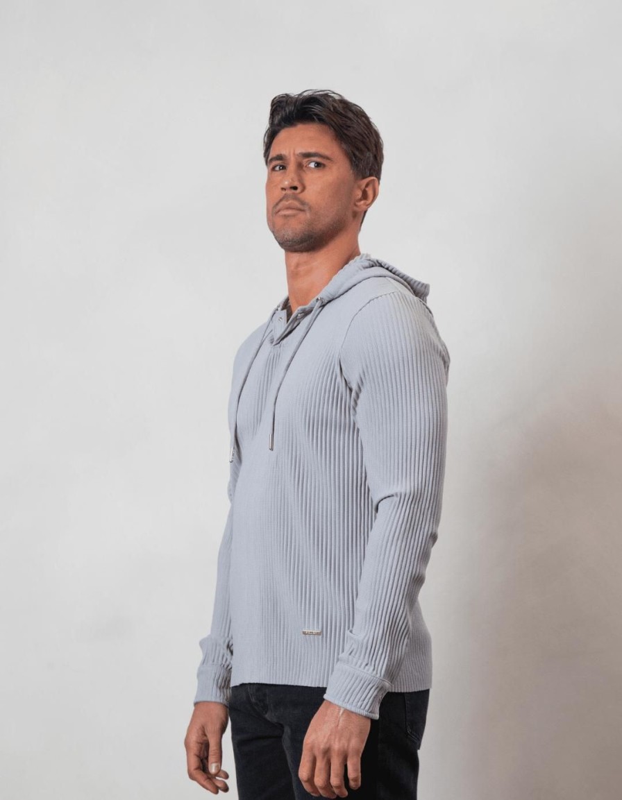 Men BELIER Hoodies & Sweatshirts | Pleated Hoodie Grey