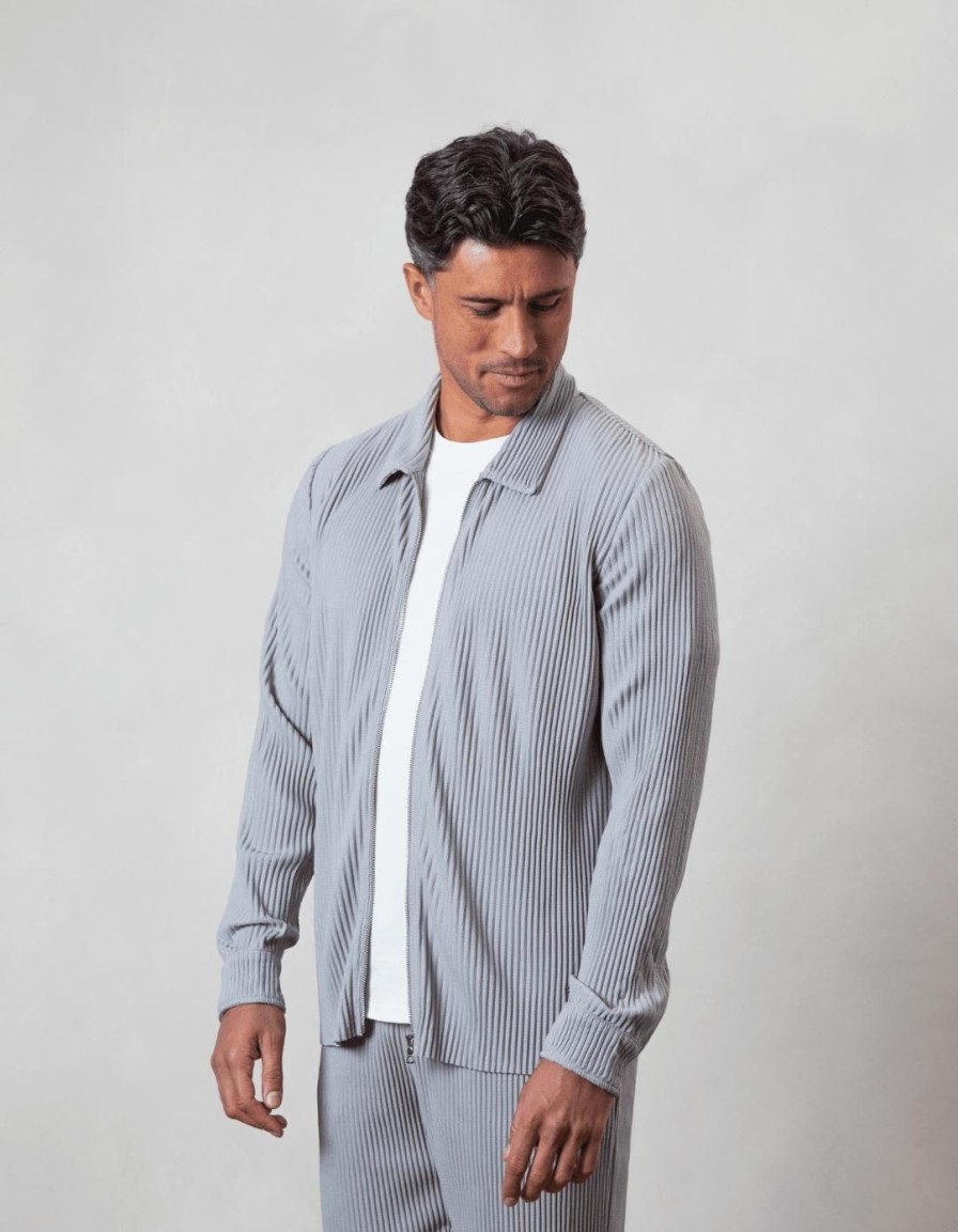 Men BELIER Tracksuits | Pleated Overshirt Grey