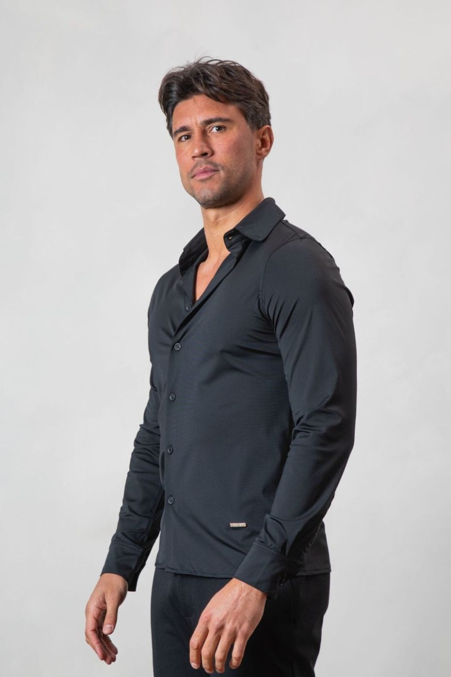 Men BELIER Shirts | Essential Slim Fit Shirt Black