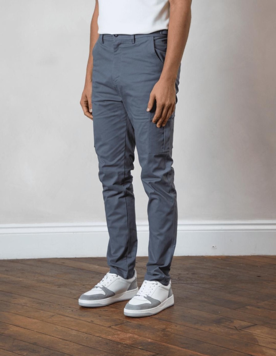 Men BELIER Cargo Pants | Cotton Cargo Pant Slate Grey