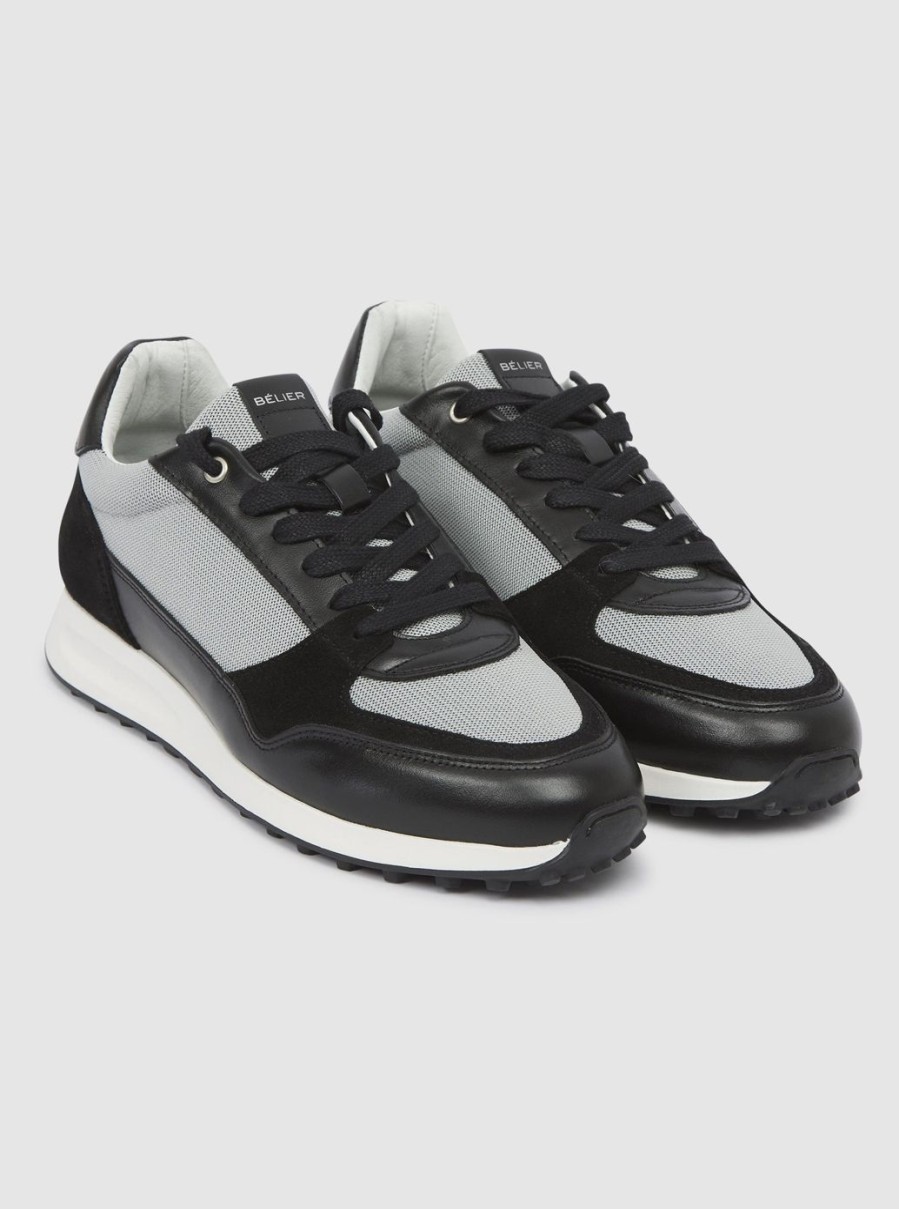 Men BELIER | Luxe Runner Black/Grey/White