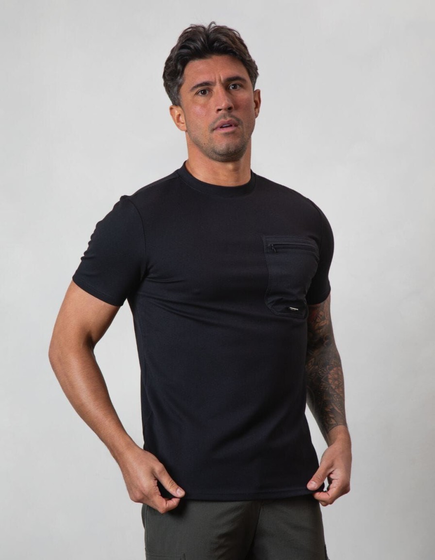 Men BELIER T-Shirts | Tech Pocket T-Shirt Black/Black