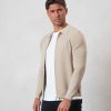 Men BELIER Knitwear | Knit Zip Through Cardigan Beige