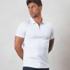 Men BELIER Twinsets | Premium Zip Polo White