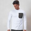 Men BELIER T-Shirts | L/S Tech Pocket T-Shirt White/Khaki